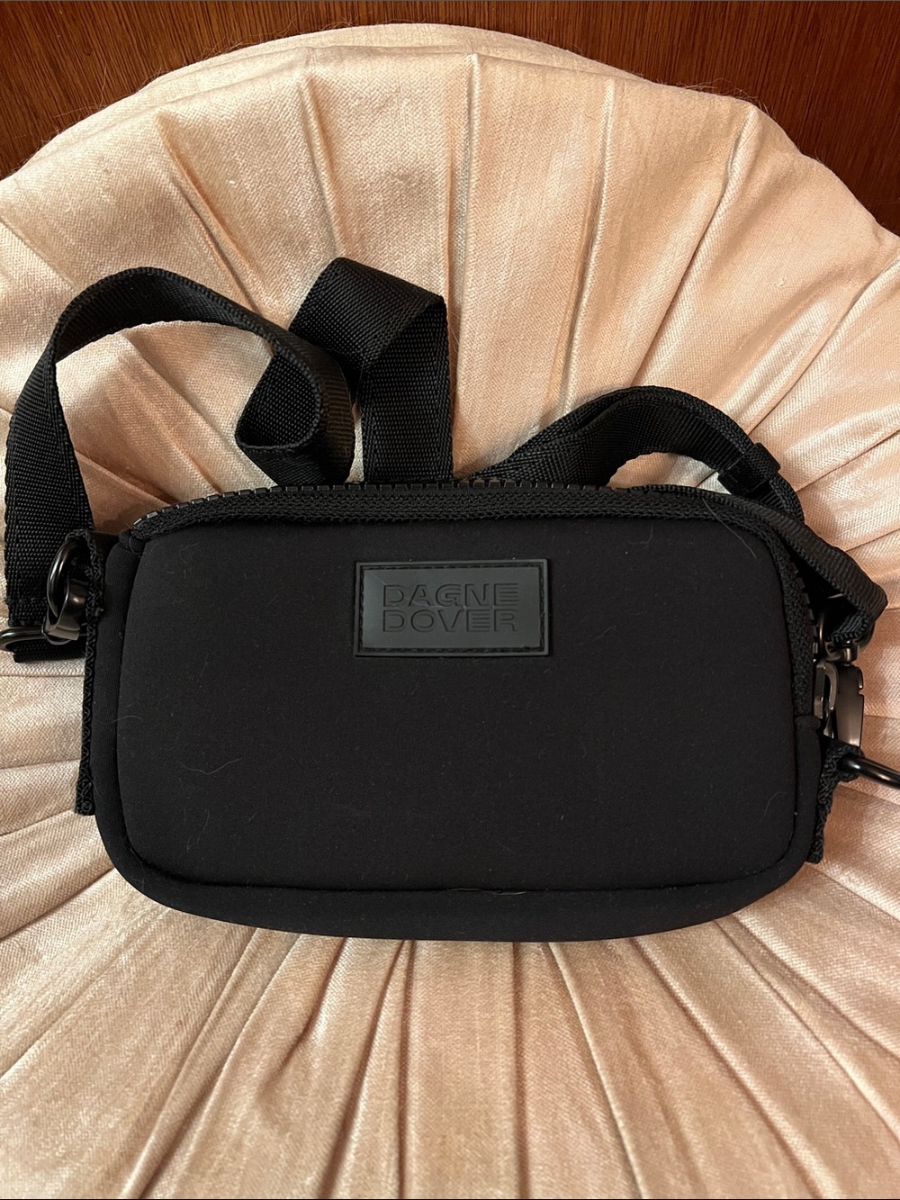 Dagne Dover Black Neoprene Belt Bag